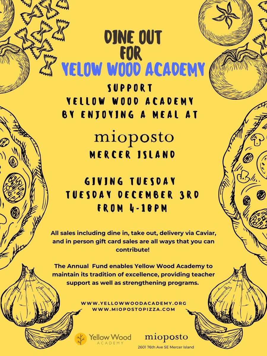 Dine Out for Yellow Wood Academy at Mioposto Seattle Area Family Fun